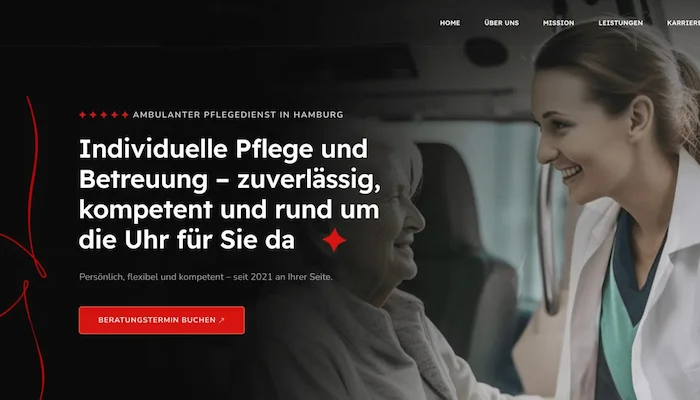 Screenshot von Hanse Pflege 24