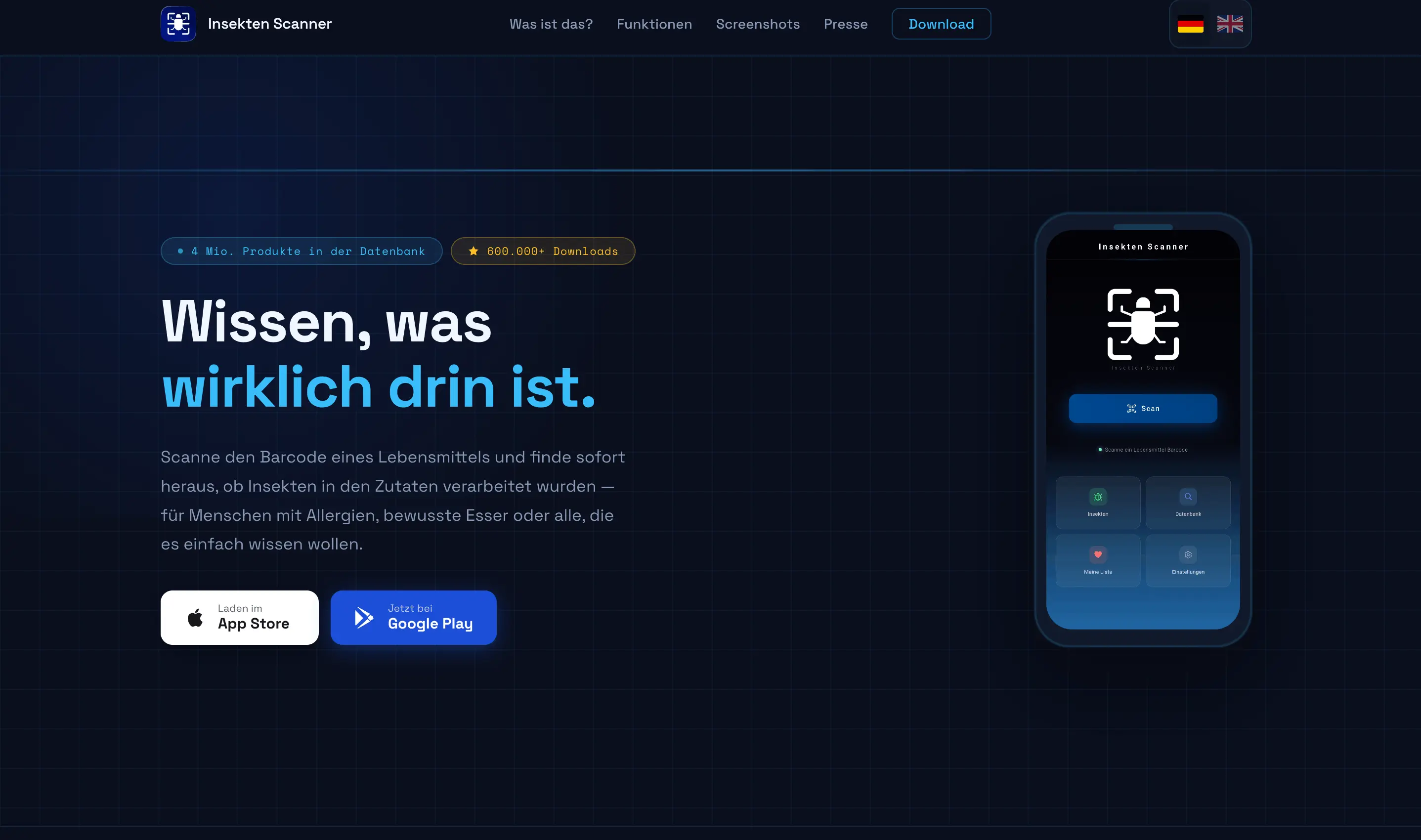 Insect Food Scanner – Websitesite